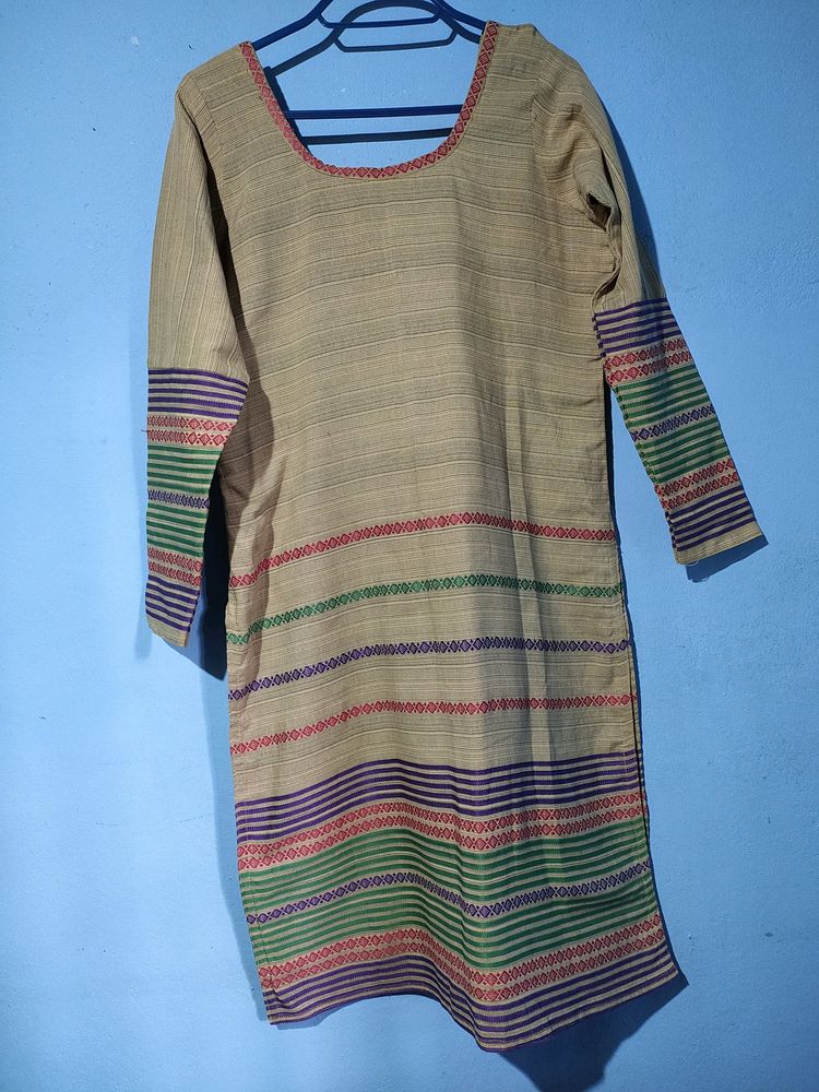 Tan Colored Straight Kurtas