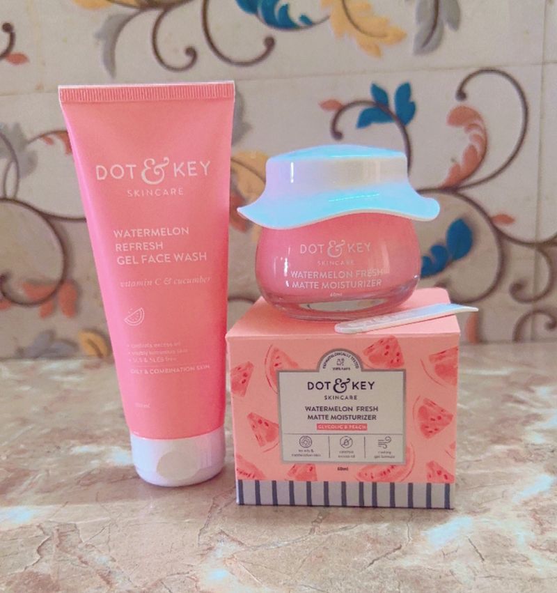 Dot&key Watermelon Moisturizer & Face Wash Combo