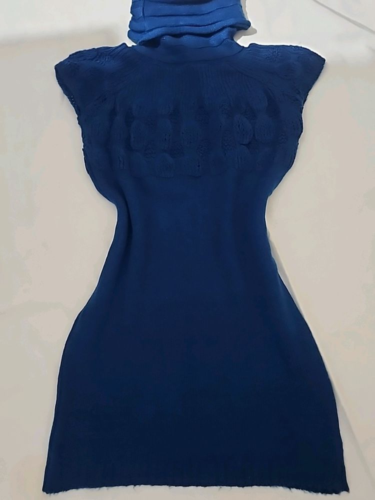 Cobalt Blue Woolen Dress