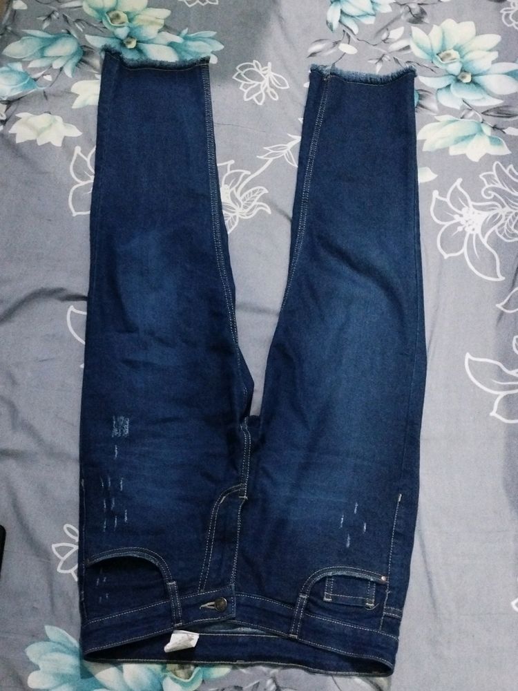 Straight Fit Navy Blue Denim Jeans