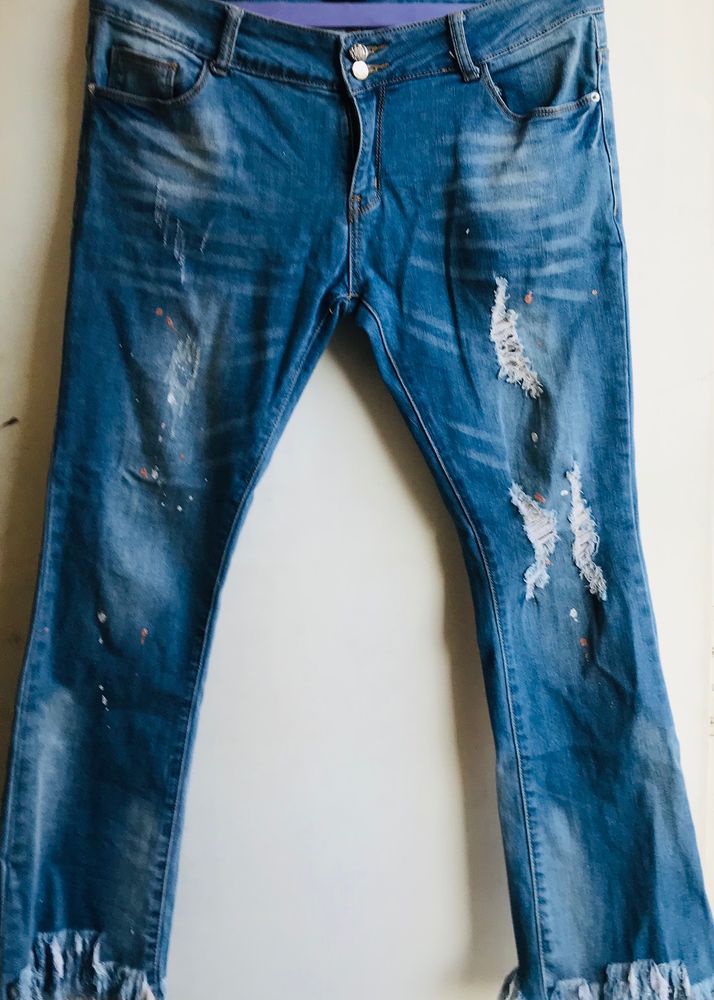 Flared Jeans With Patches