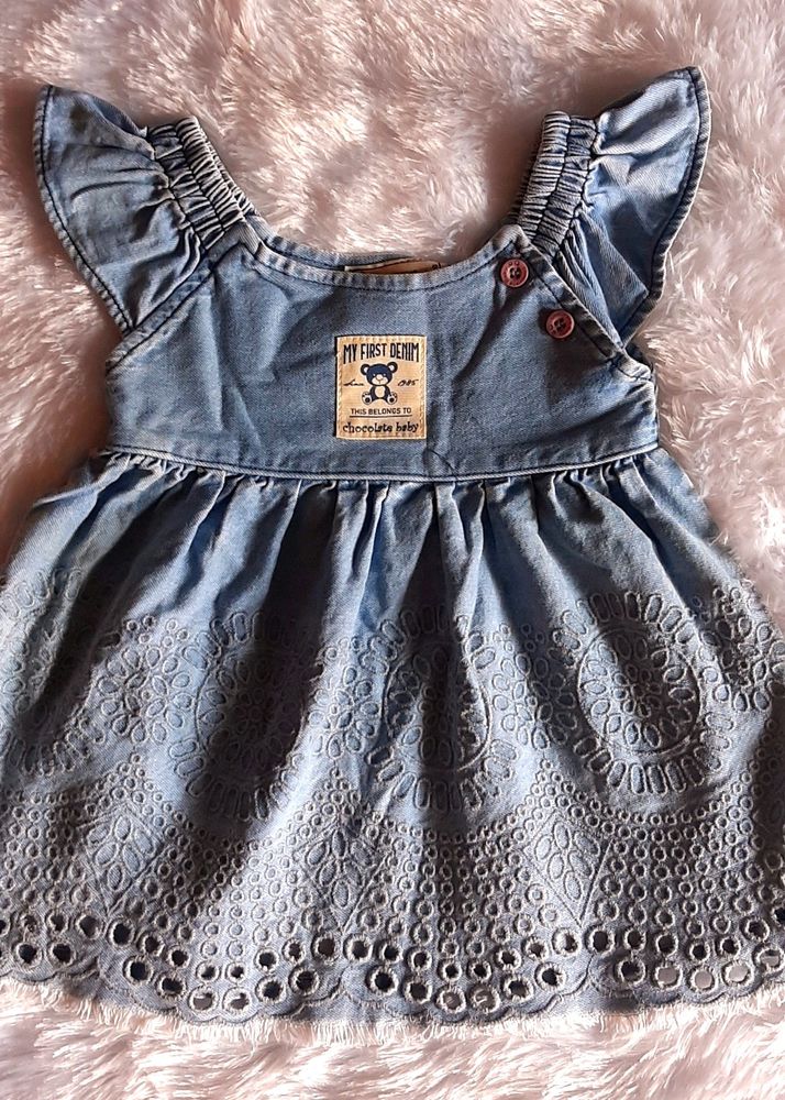 Denim Frock For Girls