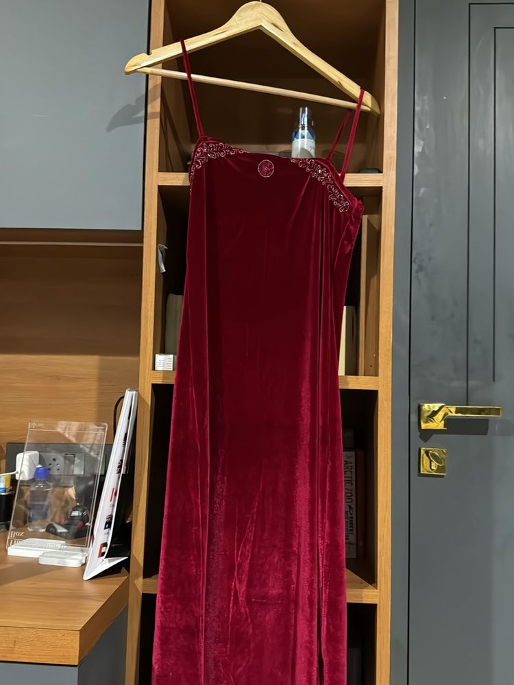 Red Vine Velvet Dress