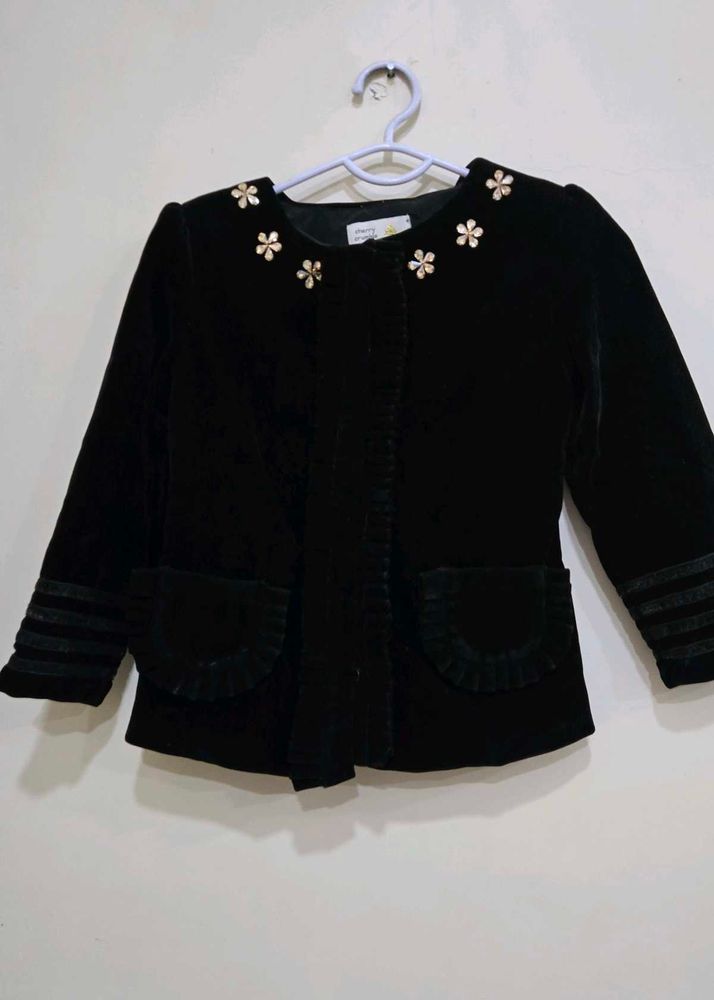 Girls Velvet Jacket 5-6 Years