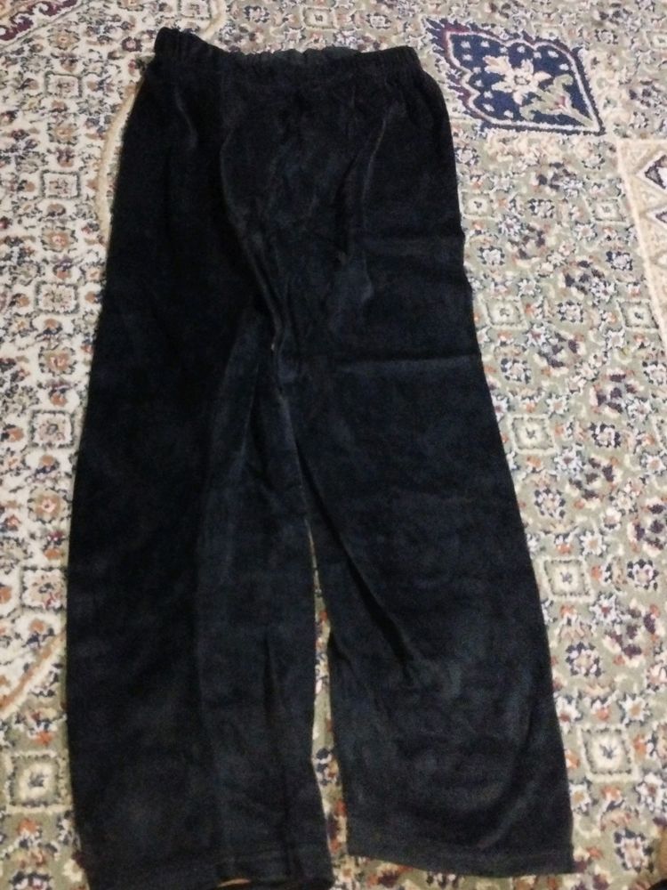 Velvet Black Trousers For Winters