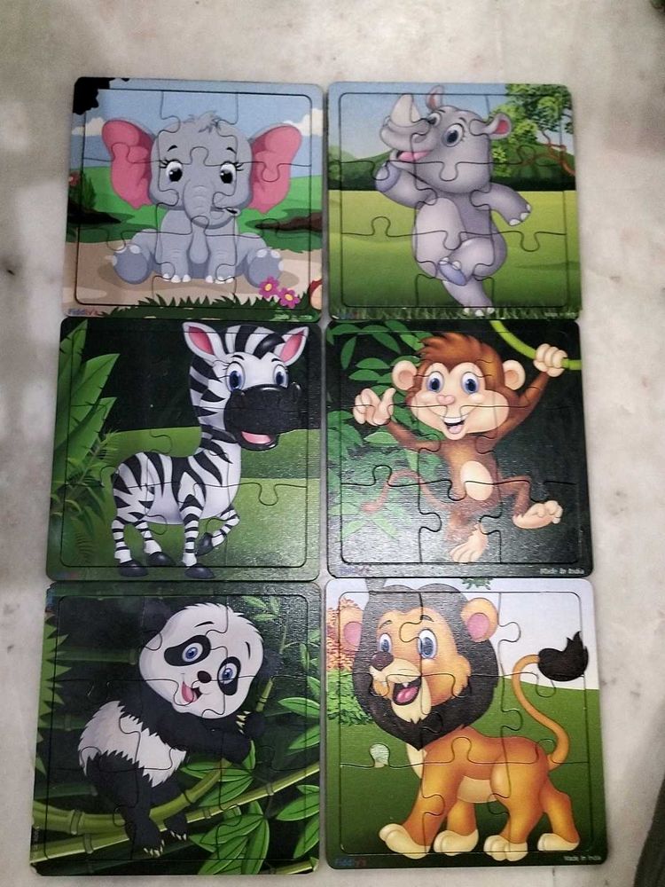 6 Set Of 9pc Wooden Puzzle