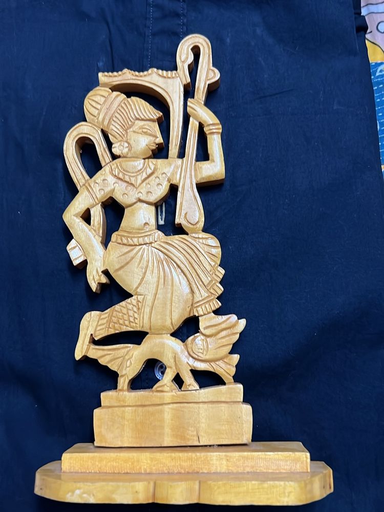Brand New Saraswati Wooden Murti