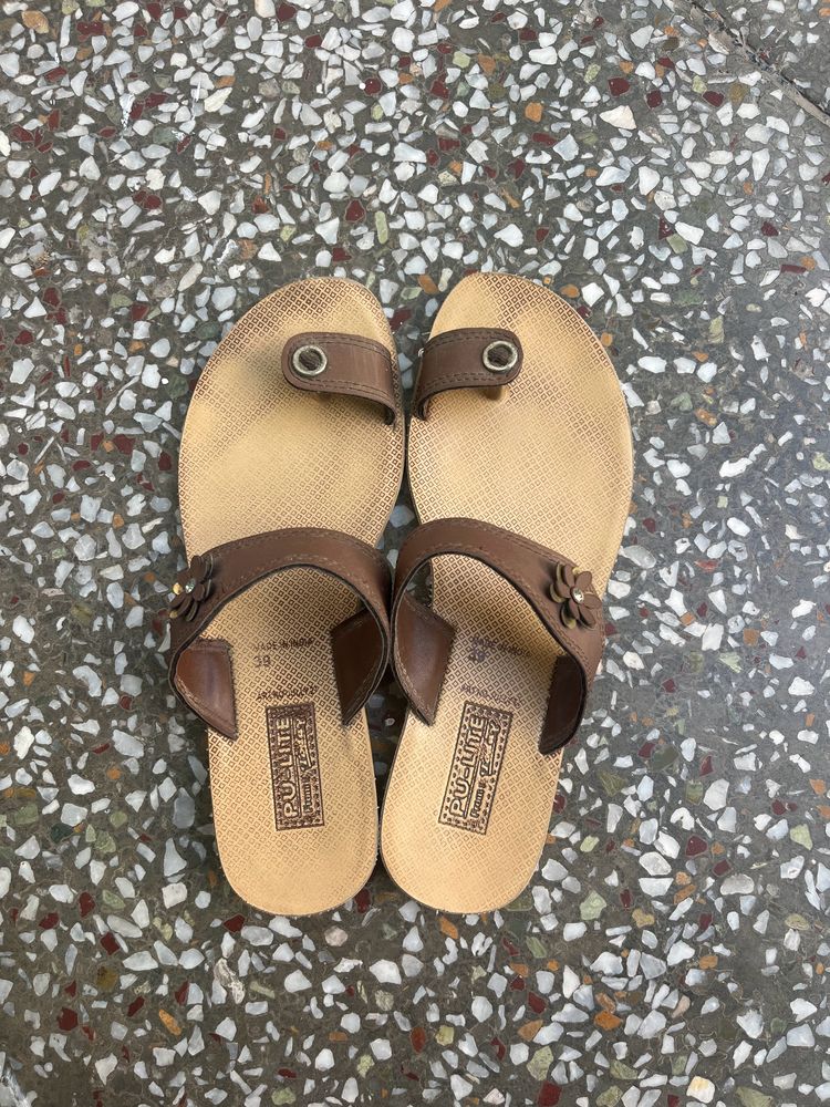 Nude Brown Slippers