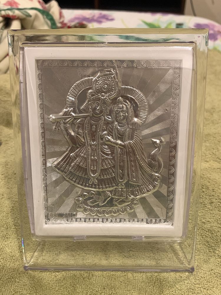 Radha Kishan Acrelic Frame Pure Silver