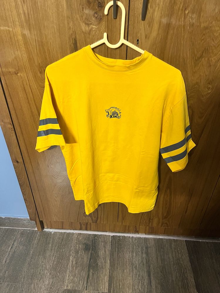 Cotton Oversized CSK MS Dhoni Tshirt