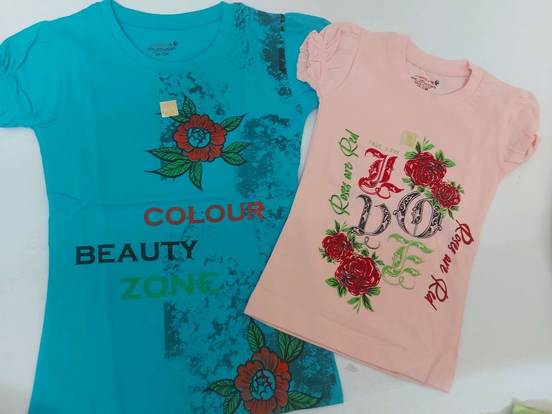 Combo Of T-shirt For Girls Stylish, 60cm. And 45cm