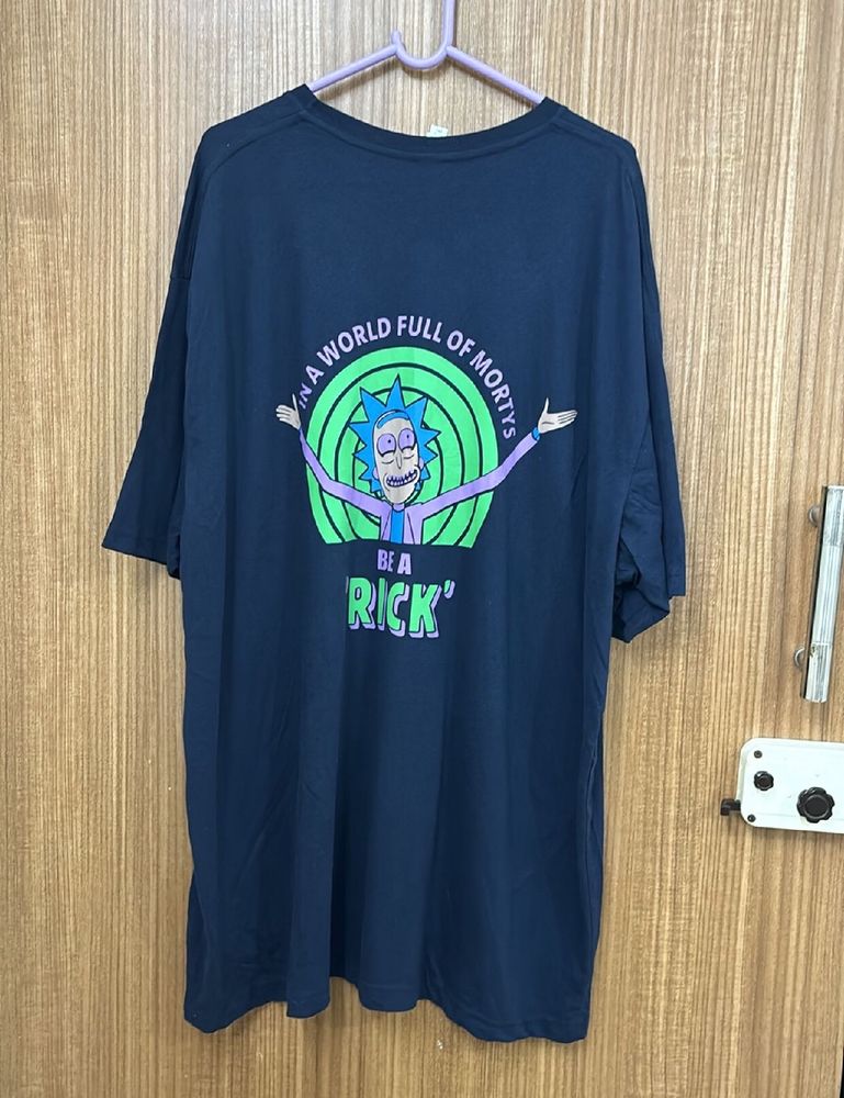 Oversized Rick And Marty Navy Blue T-shirt