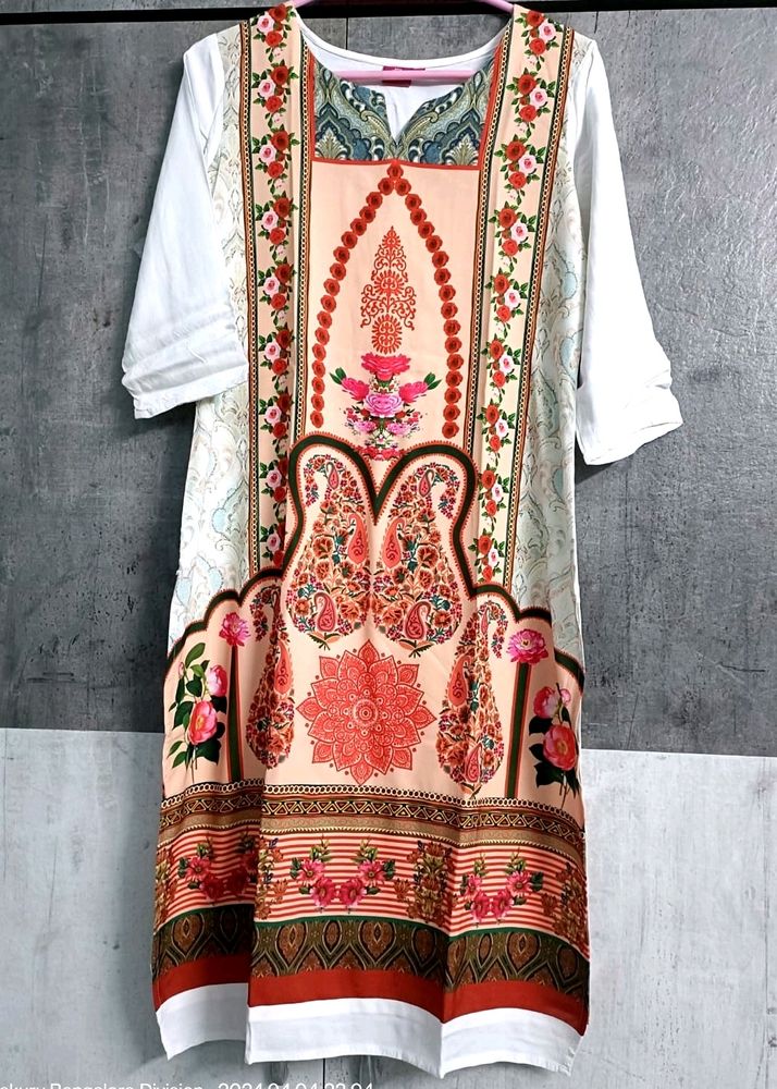 White Multi Colour Kurta