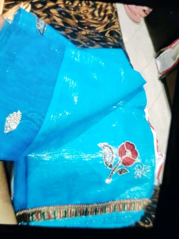 Shimmeey Net Saree With Blouse