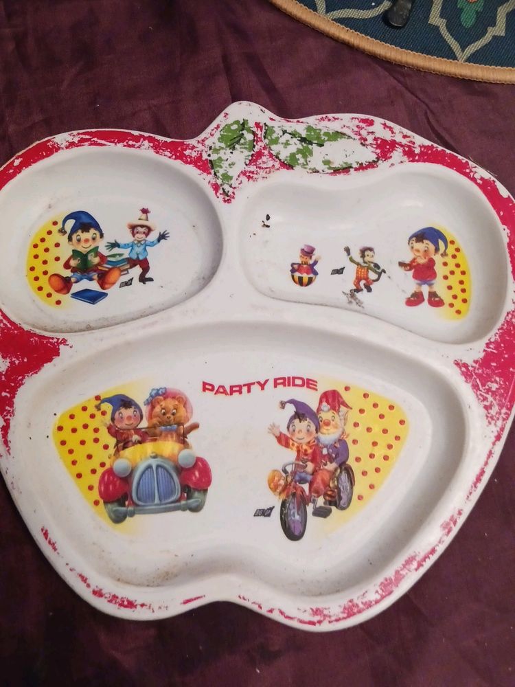 Noddy Party Ride Thick  Plastic Plate