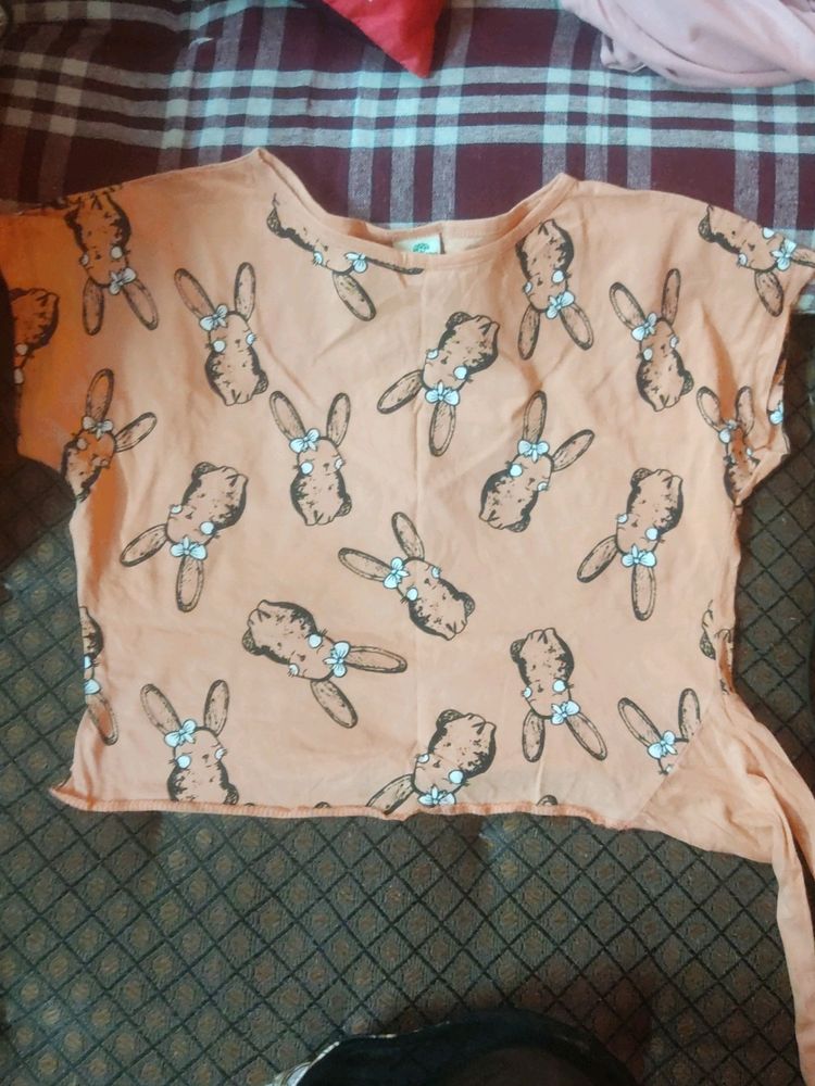 Cute Rabbit Crop Tshirt