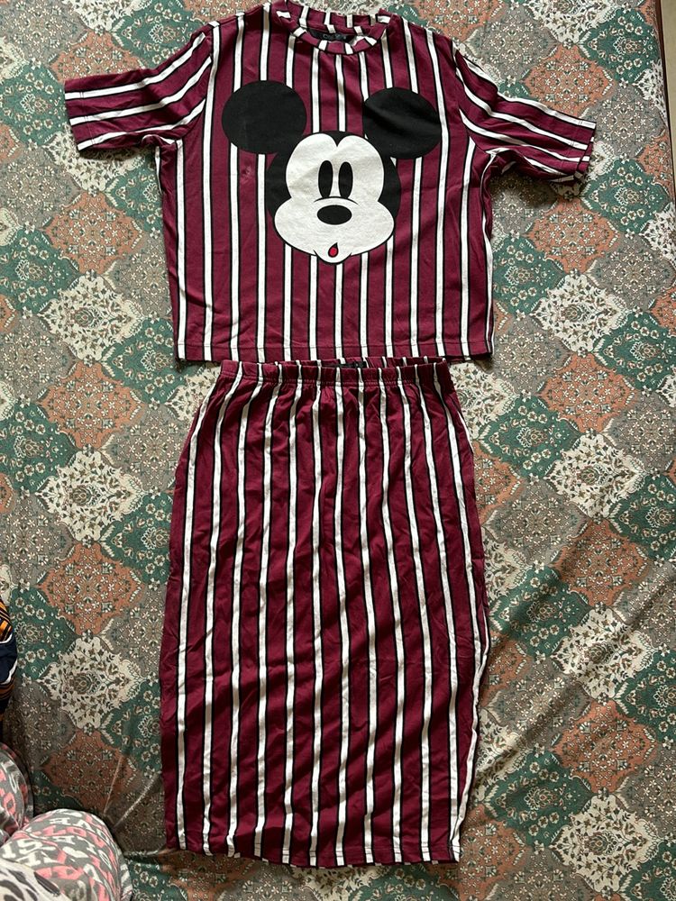 Mickey Mouse Bodycon Co-ord