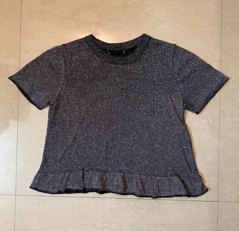 Zara Metallic Boxy Top (Without Label)