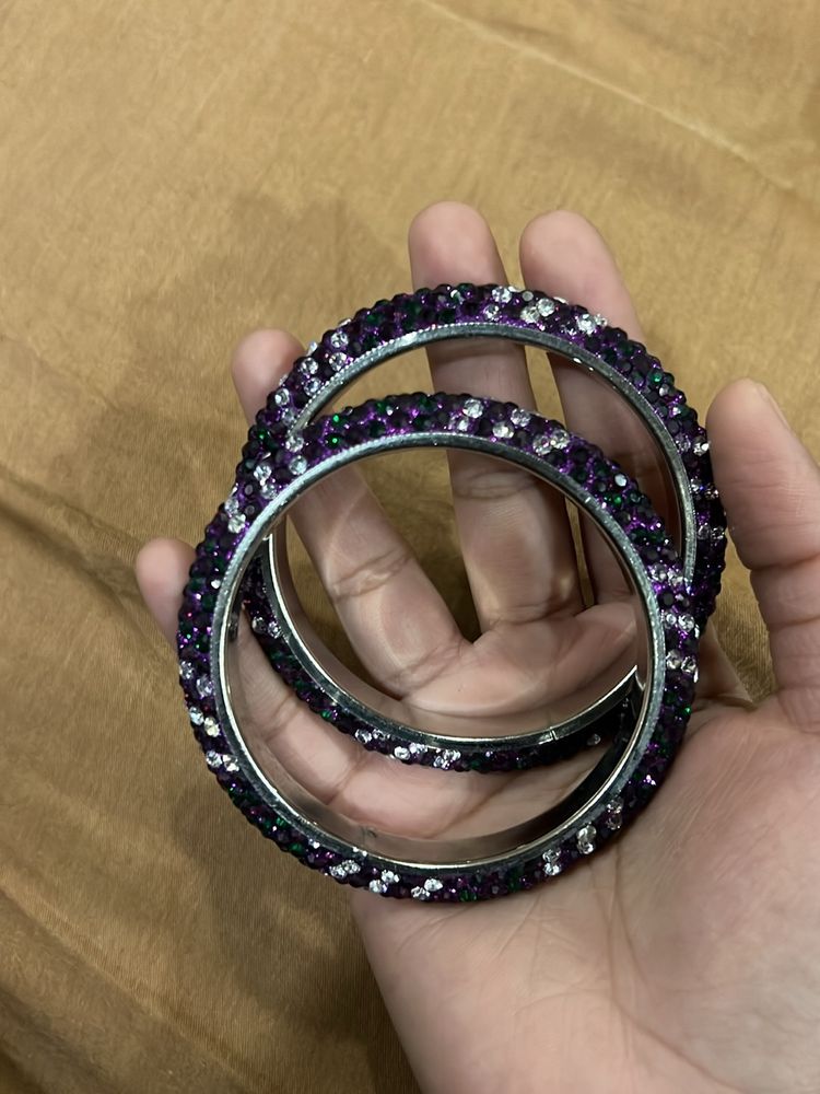 Purple Stone Bangles