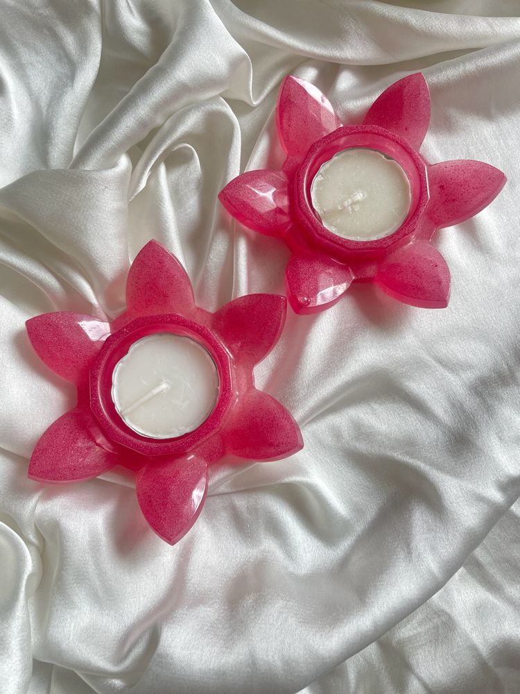 Lotus Resin Tea Light Holders