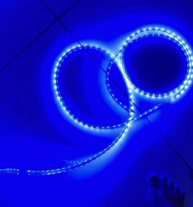 Waterproof Led Neon Light Blue Strip Mirror Decor