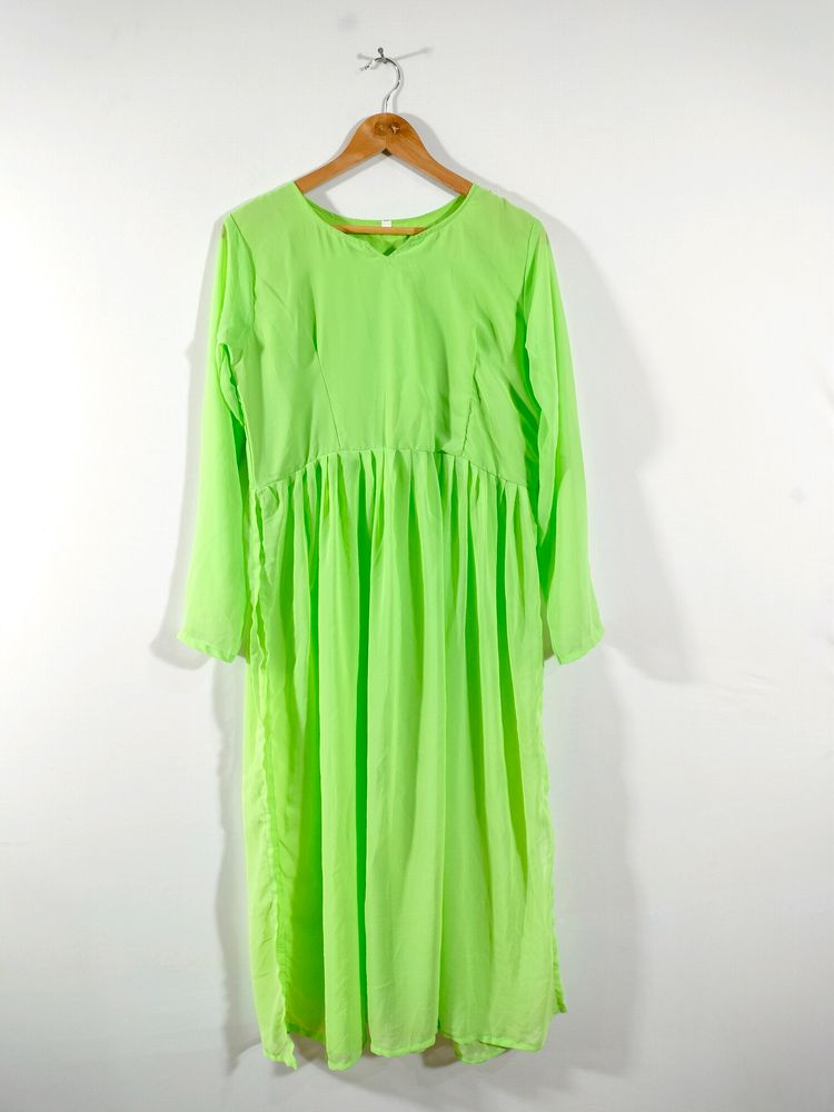 Fluorescent Green Casual Kurta (Women's)