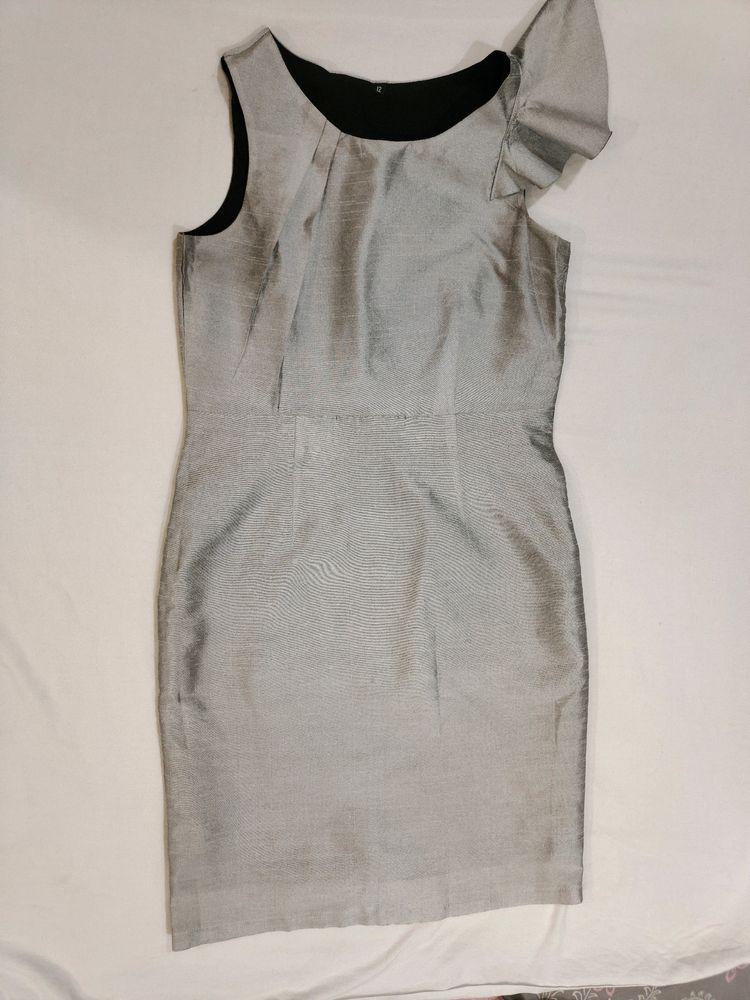 Metalic Gray Mini Dress