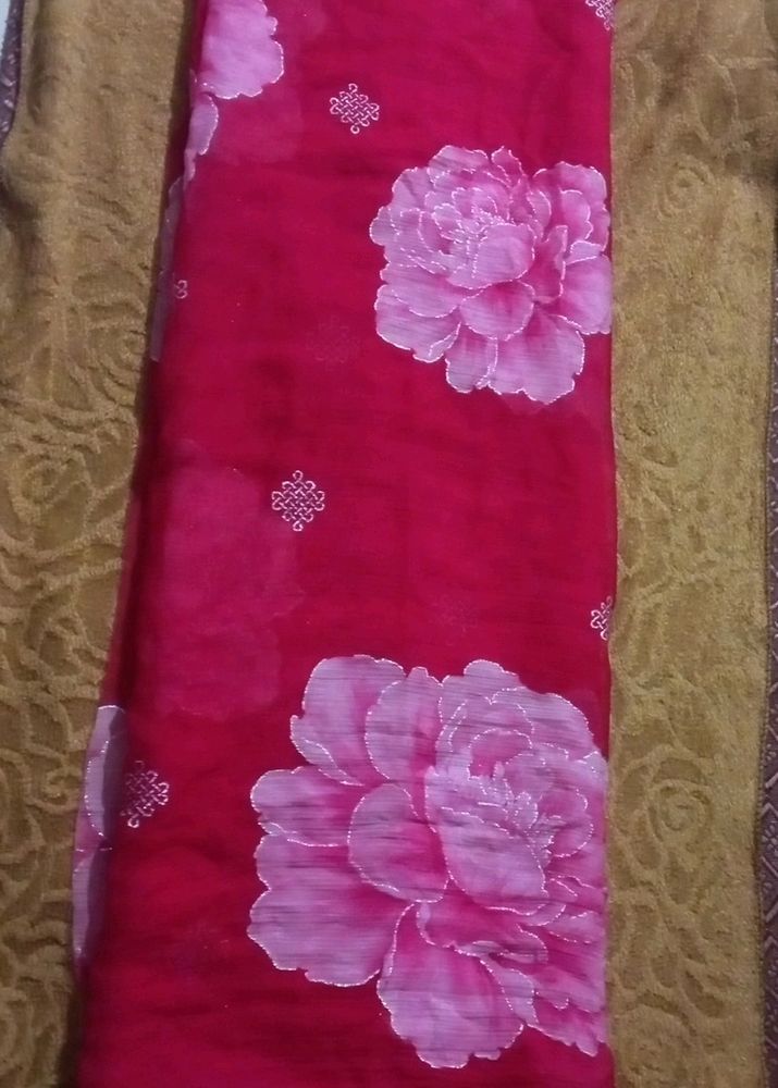 Chiffon Gulabi Saree