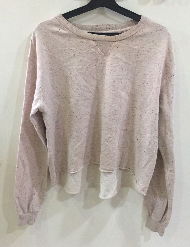 Light Pink Textured Long Sleeves Top