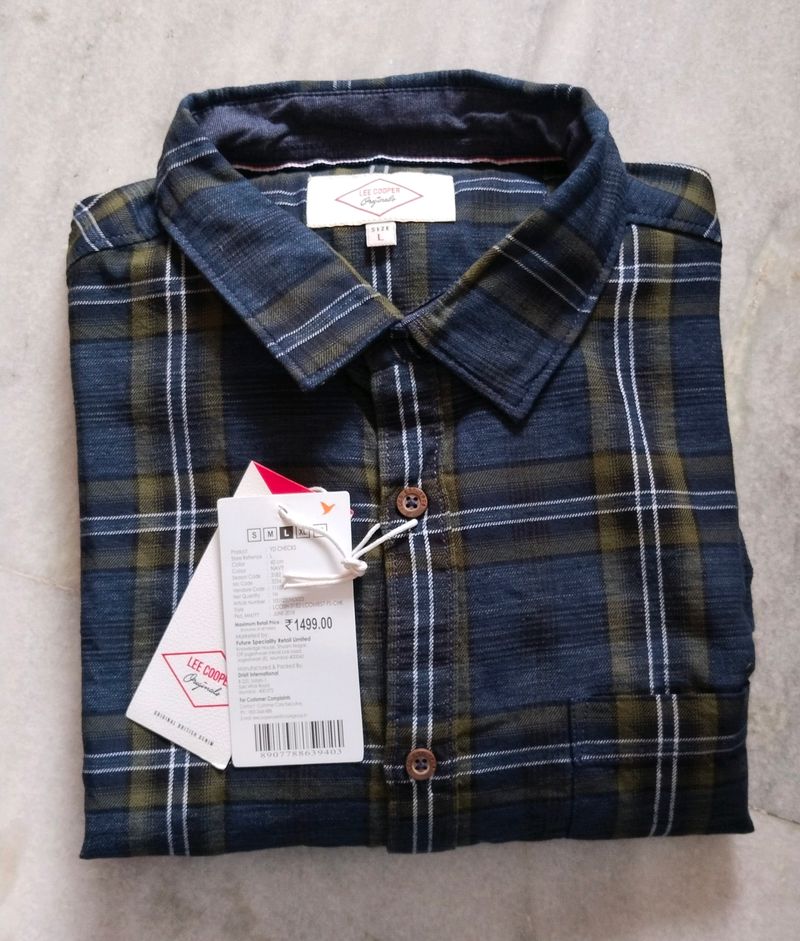 Dark Blue Checkered Shirt