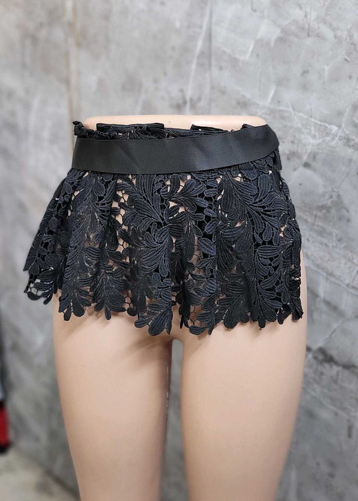 Black Lace Mini Skirt