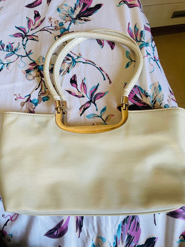 White Leather Handbag