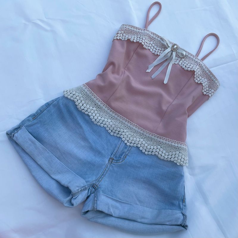 H&M Folded Trendy Pinterest Blue Denim Shorts