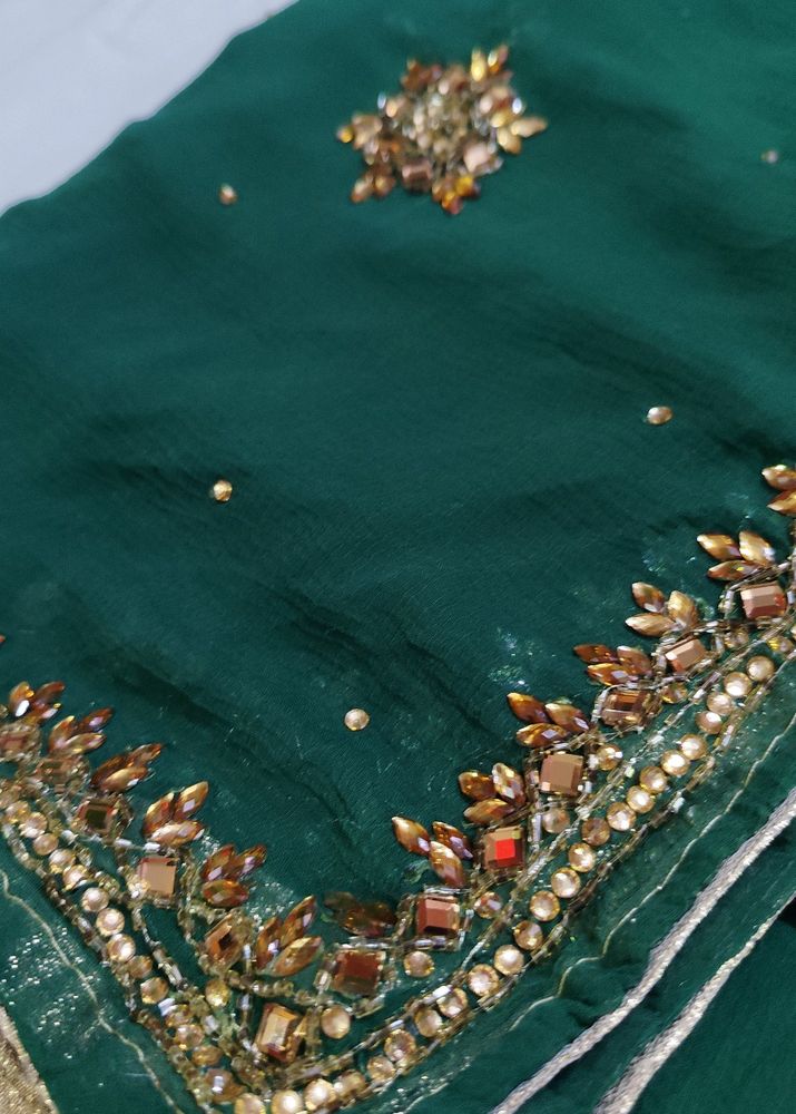 Green Kundan Work Dupatta