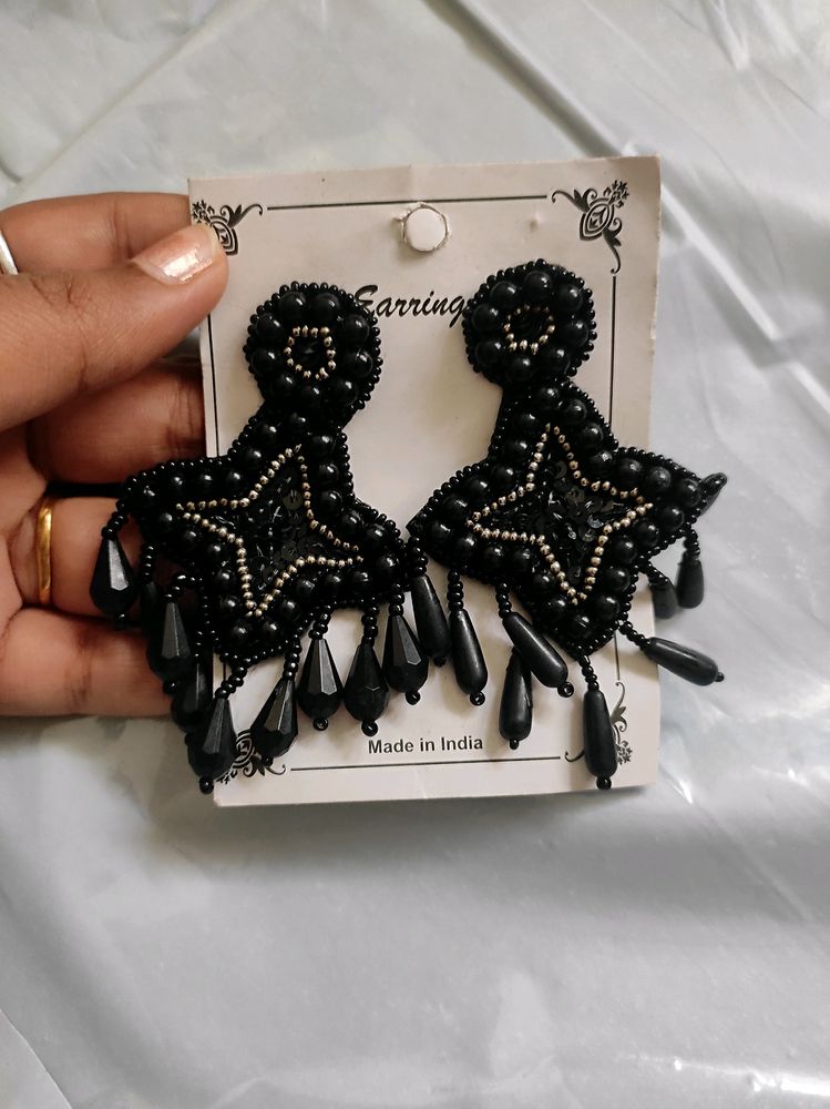 Black Beads Earrings