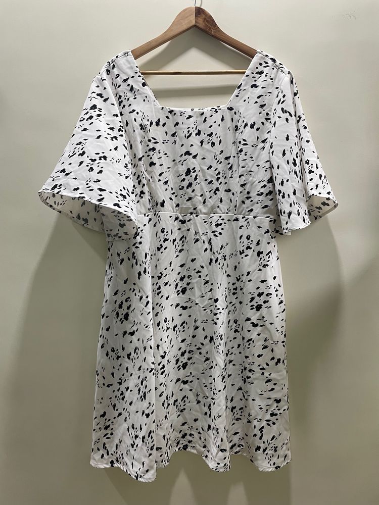 XXL Size Pantaloon Off White Printed Dress | women’s Dress