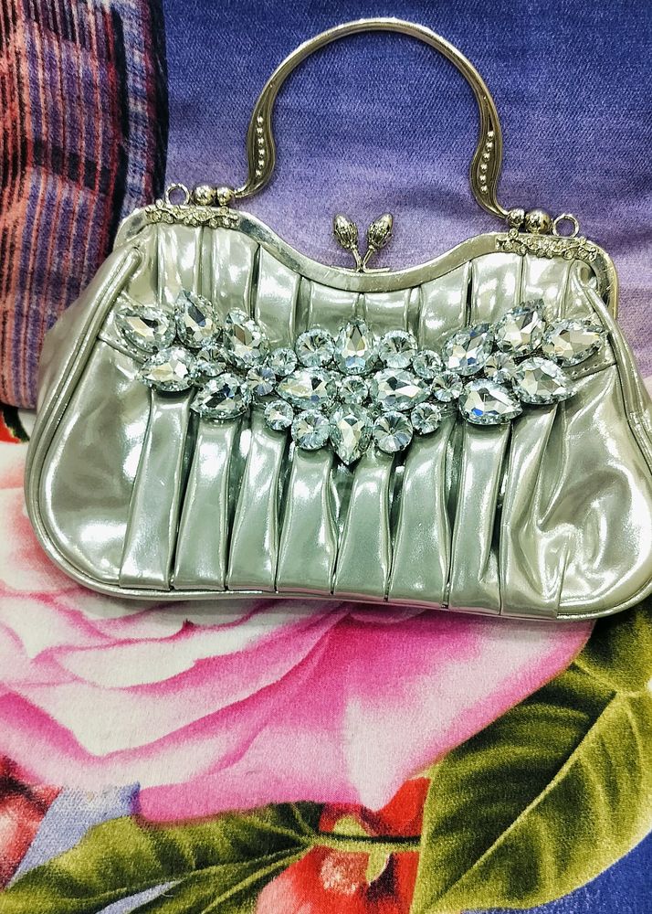 Silver Party Wear Purse