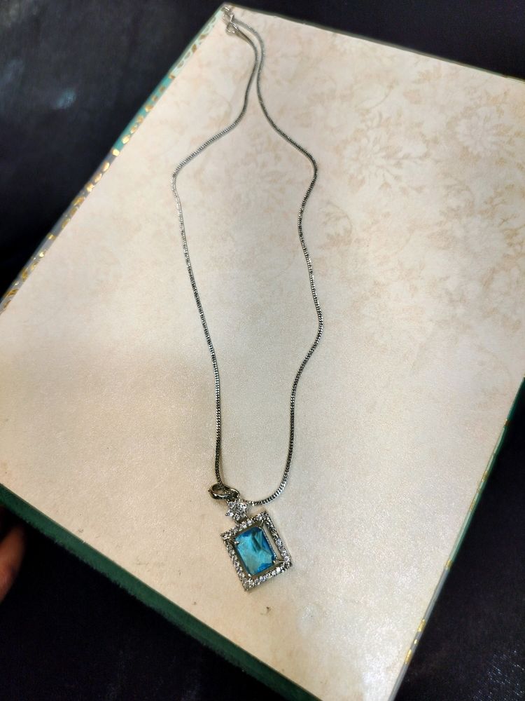 Ad Pendant Necklace With Silver Chain