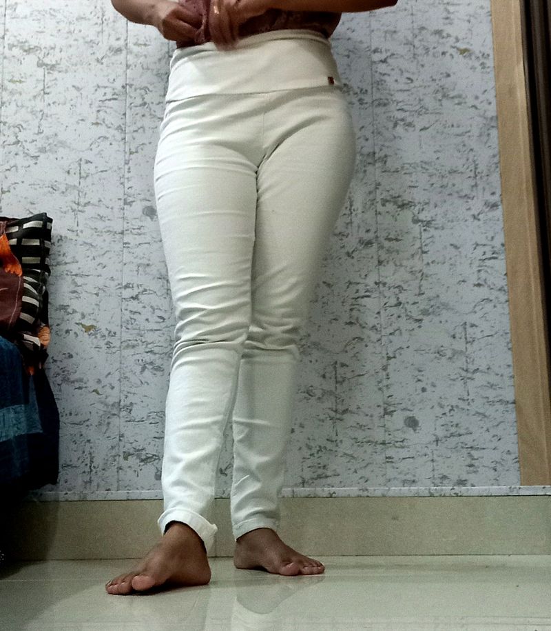 White High Rise Jeans