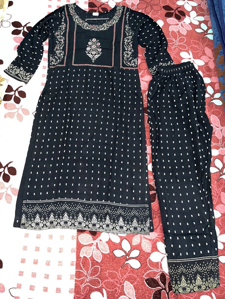 black kurta set