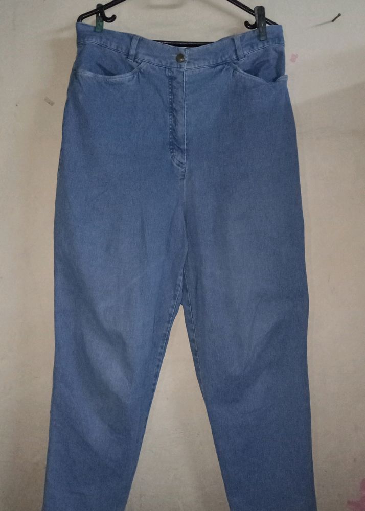 Blue Denim Straight Jeans