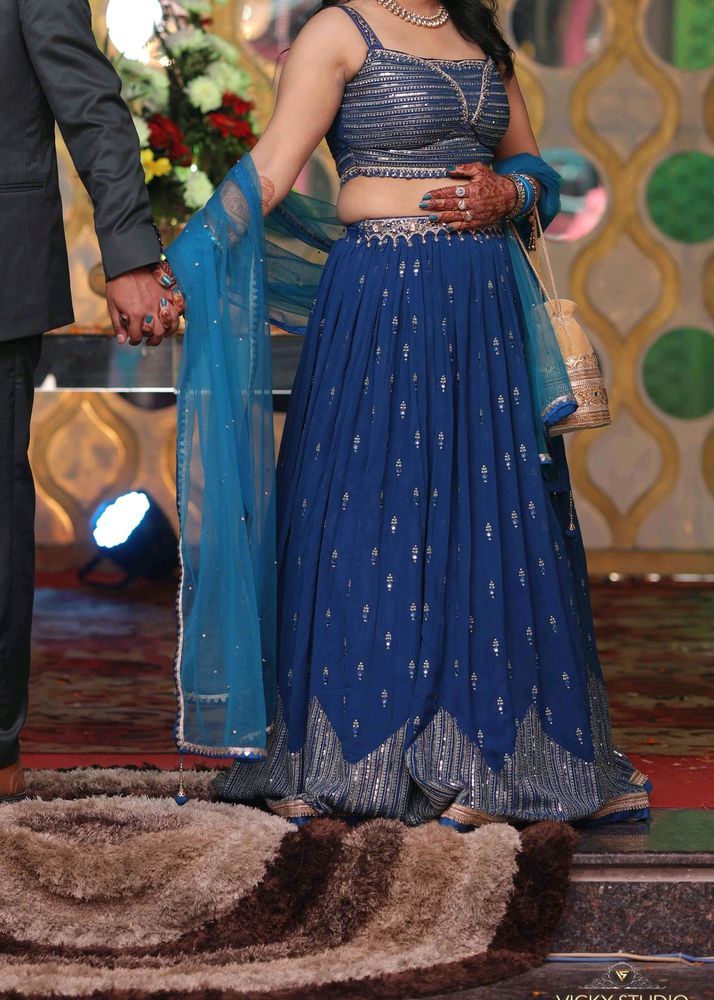 Blue Lehnga With Blouse And Dupata