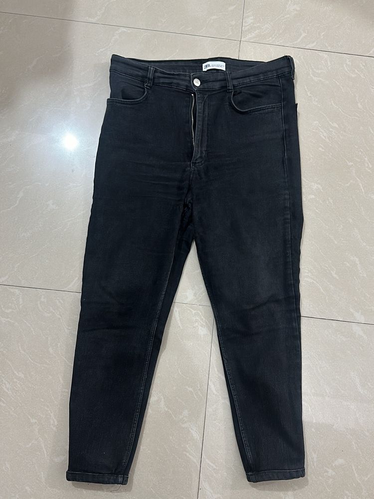 High Waist Stretchable Black Jeans