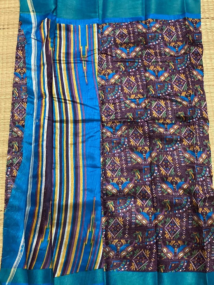 Purple And Blue Daily Wear Saree