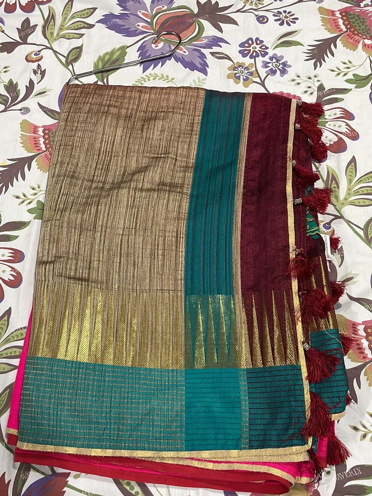 Club Art Decor Saree Khadi Silk With Multiple Colours