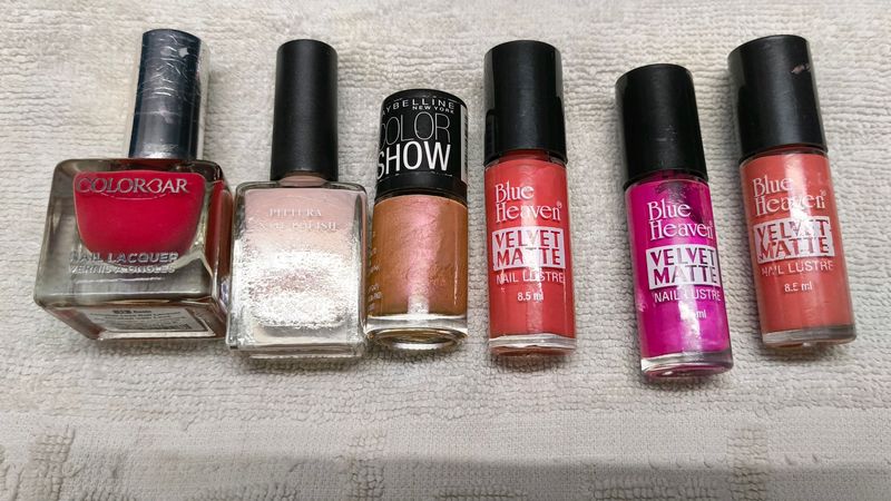 Combo Of 6 Branded Nail Polish