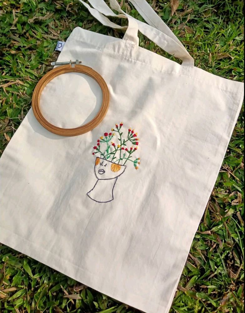 Hand Embroidered Customised Tote Bag