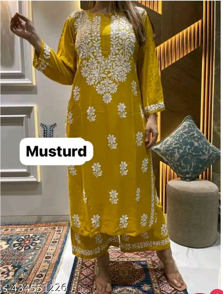 Beautiful Chikankari Kurti Plazo ❤️