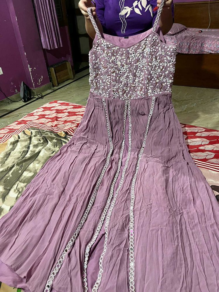 Lavender Women Suit Gown Dress