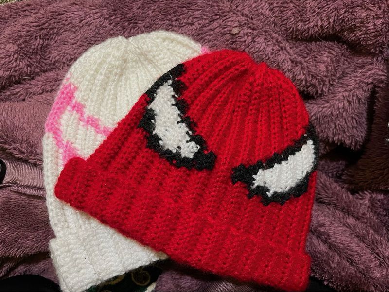 Spiderman Crochet Couple Beanie ( Readymade )